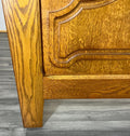 Bed Vintage French Style Oak Double Bed Frame Carved Headboard LOT 29916