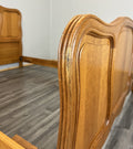Bed Vintage French Louis XVI Double Bed Frame Oak Carved Headboard LOT 46148