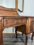 Vintage Dressing Table with Mirror French Louis Oak Vanity Table Makeup LOT 451913