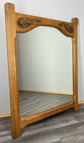 Vintage French Style Carved Oak Wall Mirror Ornate Wall Frame LOT 45406