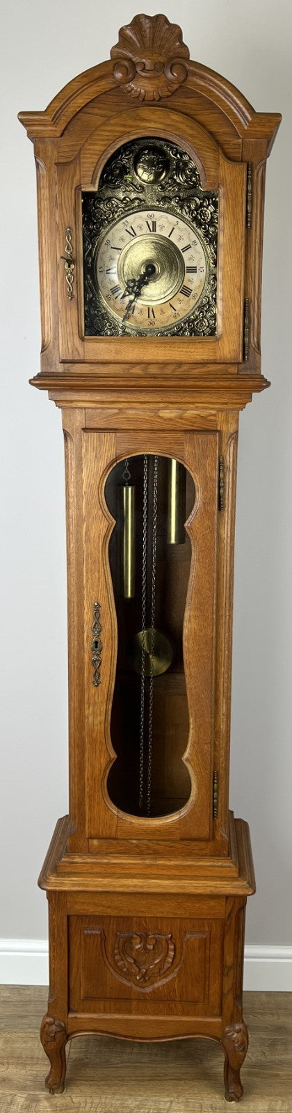 Grandfather Clock Vintage French Louis Style Oak Decorative Clock LOT 49840