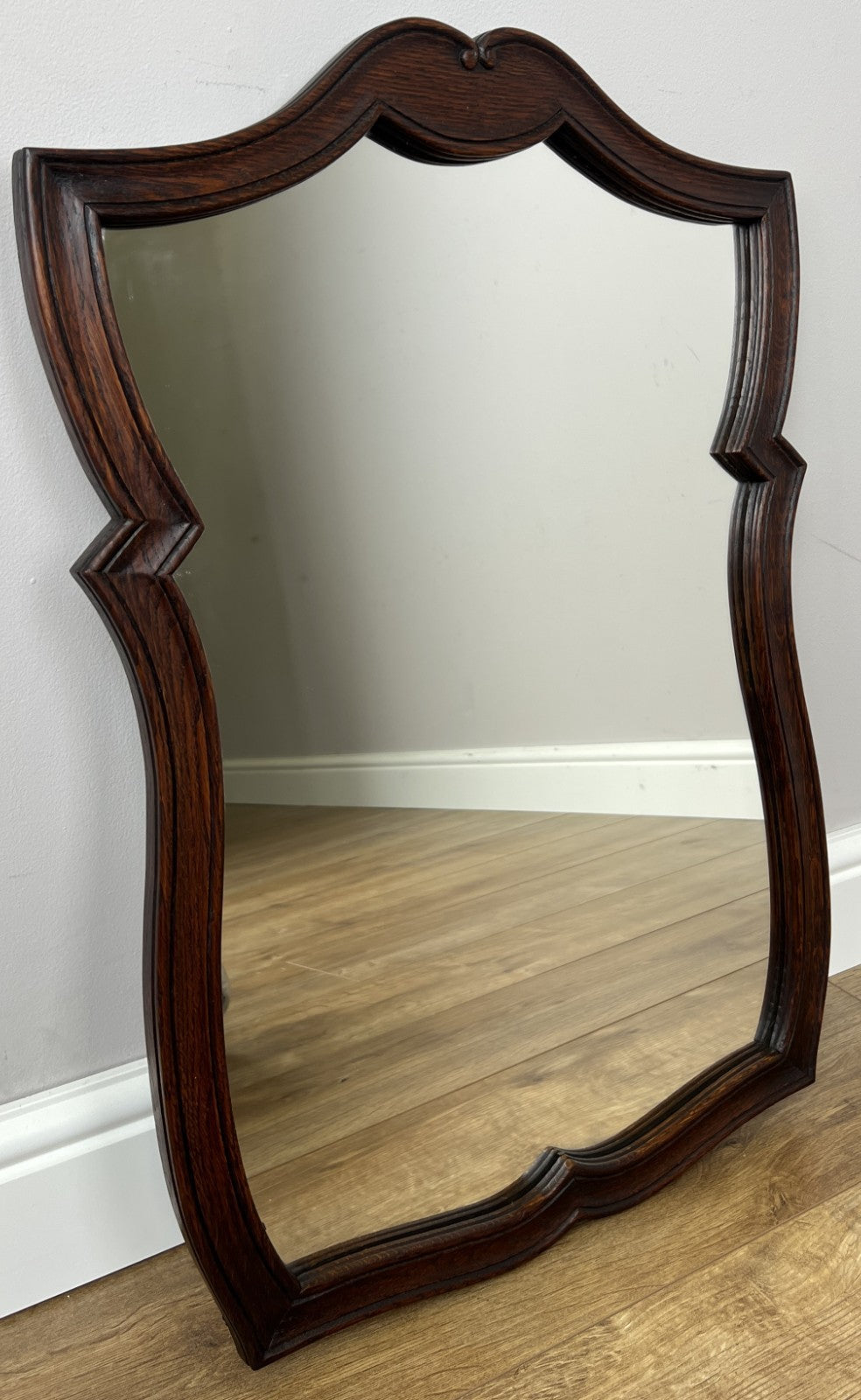 Mirror Vintage French Style Oak Carved Decorative Frame Wall Mirror LOT 63270