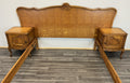 Bed Vintage French Louis Double Bed Frame Headboard with Bedside Tables LOT 47345