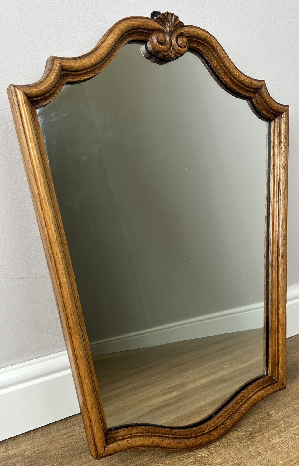 Mirror Vintage French Louis Style Oak Wall Mirror Decorative Frame LOT 48680