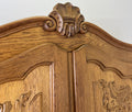 Wardrobe Vintage French Louis XVI Style Oak Four Door Carved Armoire LOT 61047