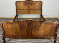 Bed Vintage French Louis XVI King Size Bed Frame Oak Carved Headboard LOT 46230