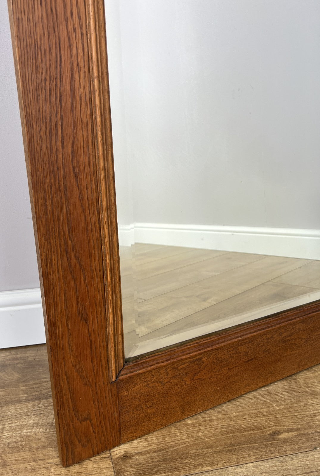 Mirror Antique French Style Wall Mirror Oak Carved Decorative Frame LOT 61974