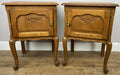 Pair of Bedside Tables Vintage French Louis Oak Nightstands Cabinets LOT 62971
