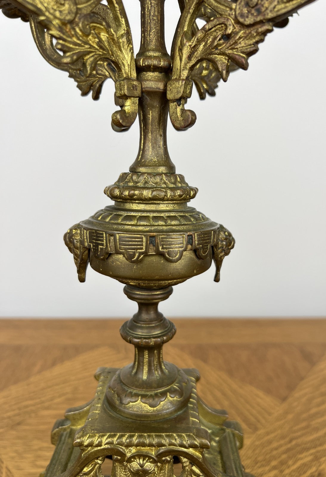 Pair of Candelabra Antique French Style Brass Five Arm Candle Holders LOT 602511
