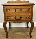 Pair of Bedside Tables Vintage French Louis Oak  Nightstands Cabinets LOT 49085