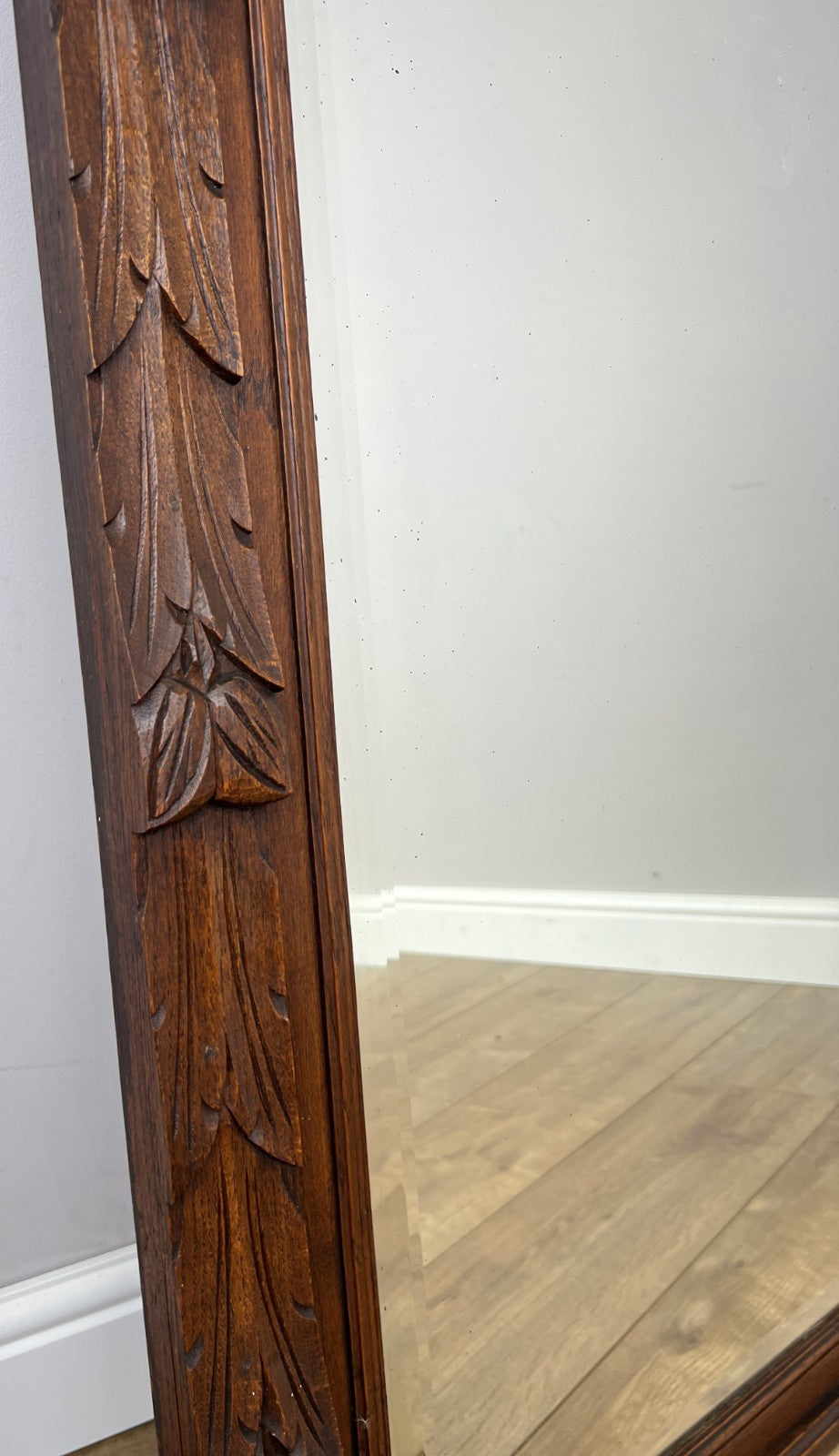 Mirror Antique French Oak Wall Mirror Home Decor Carved Wall Frame LOT 63716