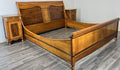 Bed Vintage French Ehalt Super King Size 180cm x 200cm Walnut Bed Frame LOT 46112