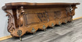 French Vintage Style Coat Rack Oak 7 Hooks Ornate Wall Shelf Coat LOT 47370