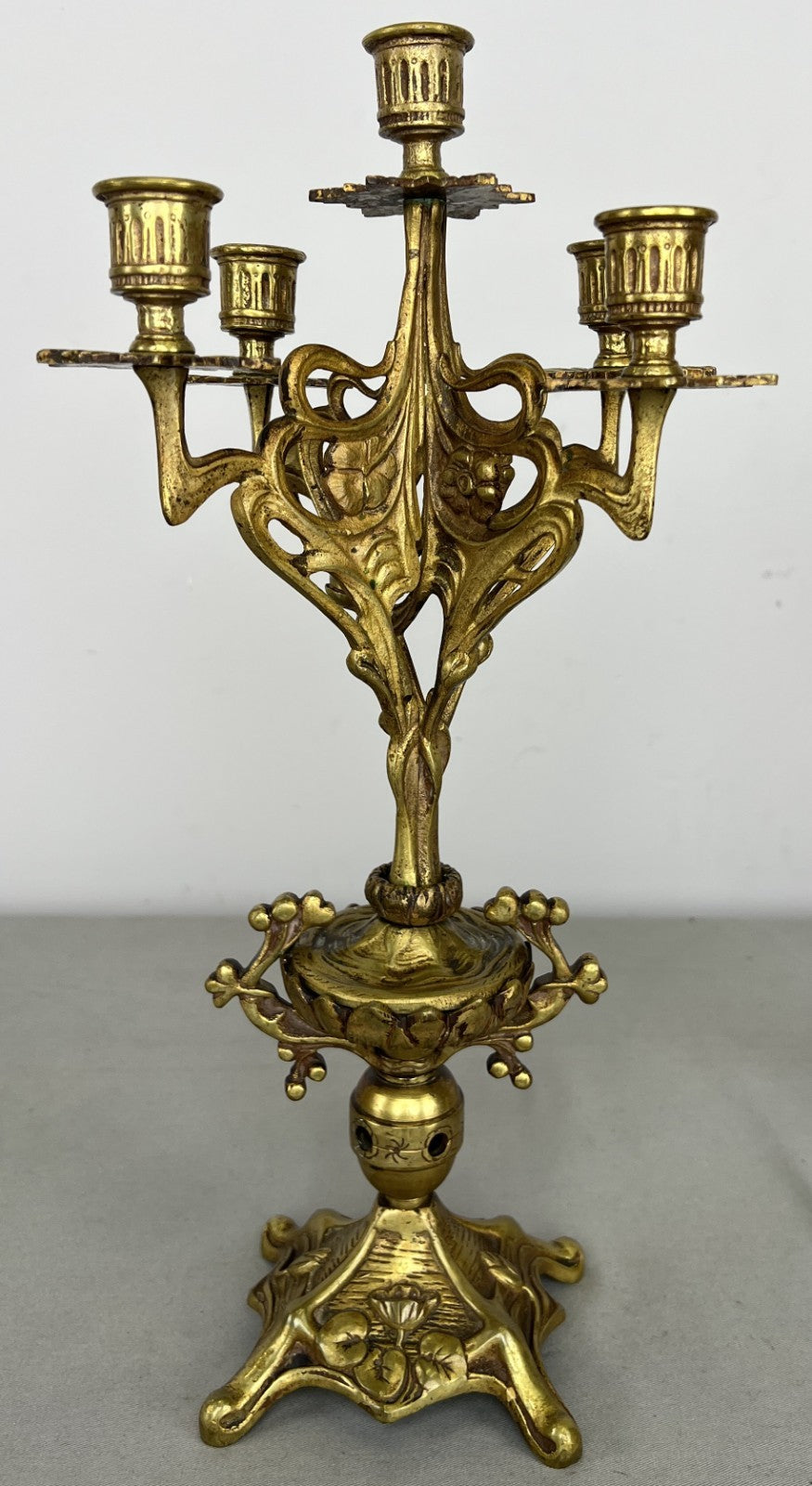 Pair of Candelabras Vintage French Style Ornate 5 Arm Candle Holders LOT 6475