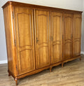 Wardrobe Vintage French Louis XVI Style Five Door Carved Armoire LOT 498510