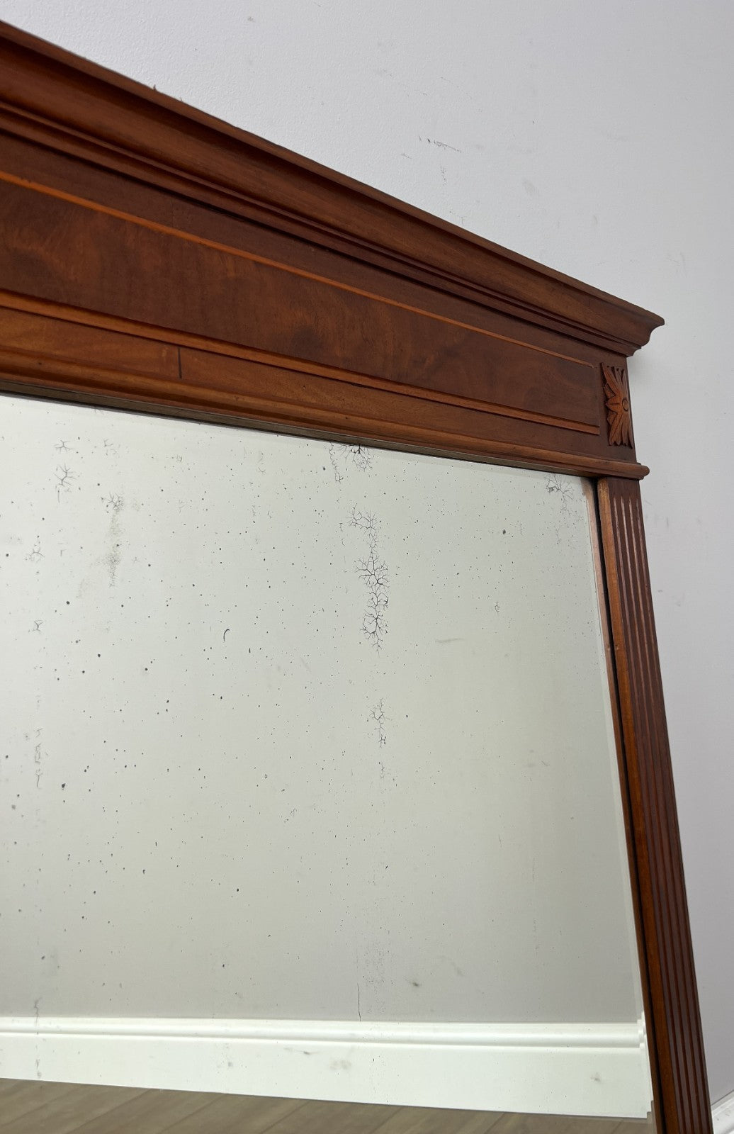Mirror Antique French Walnut Wall Mirror Carved Decorative Frame LOT 64057