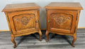 Pair of Bedside Tables Vintage French Oak Louis Nightstands Cabinets LOT 43301