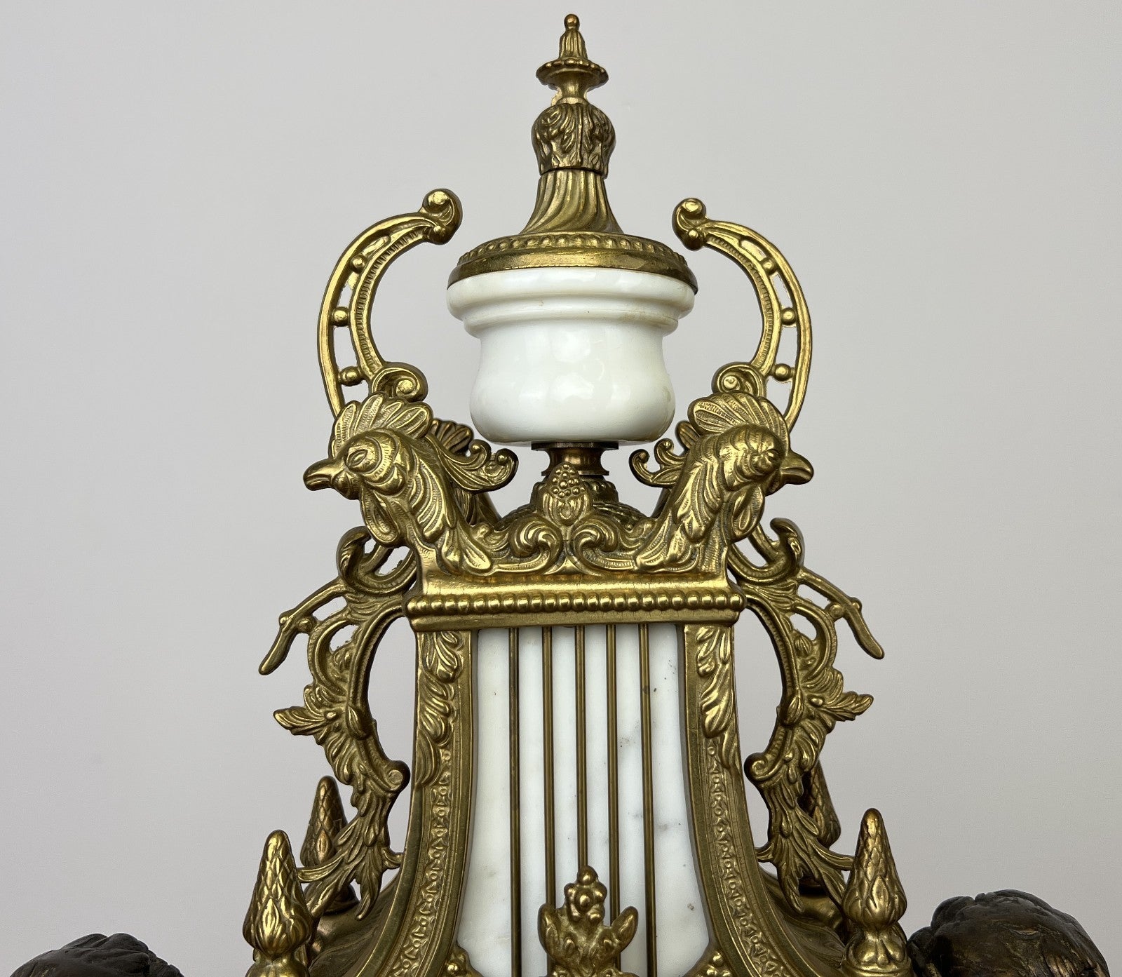 Clock Antique Louis XV Brass Marble Garniture Set With Candelabras LOT 60266