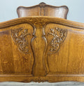 Bed Vintage French Louis XVI Double Bed Frame Oak Carved Headboard LOT 46052