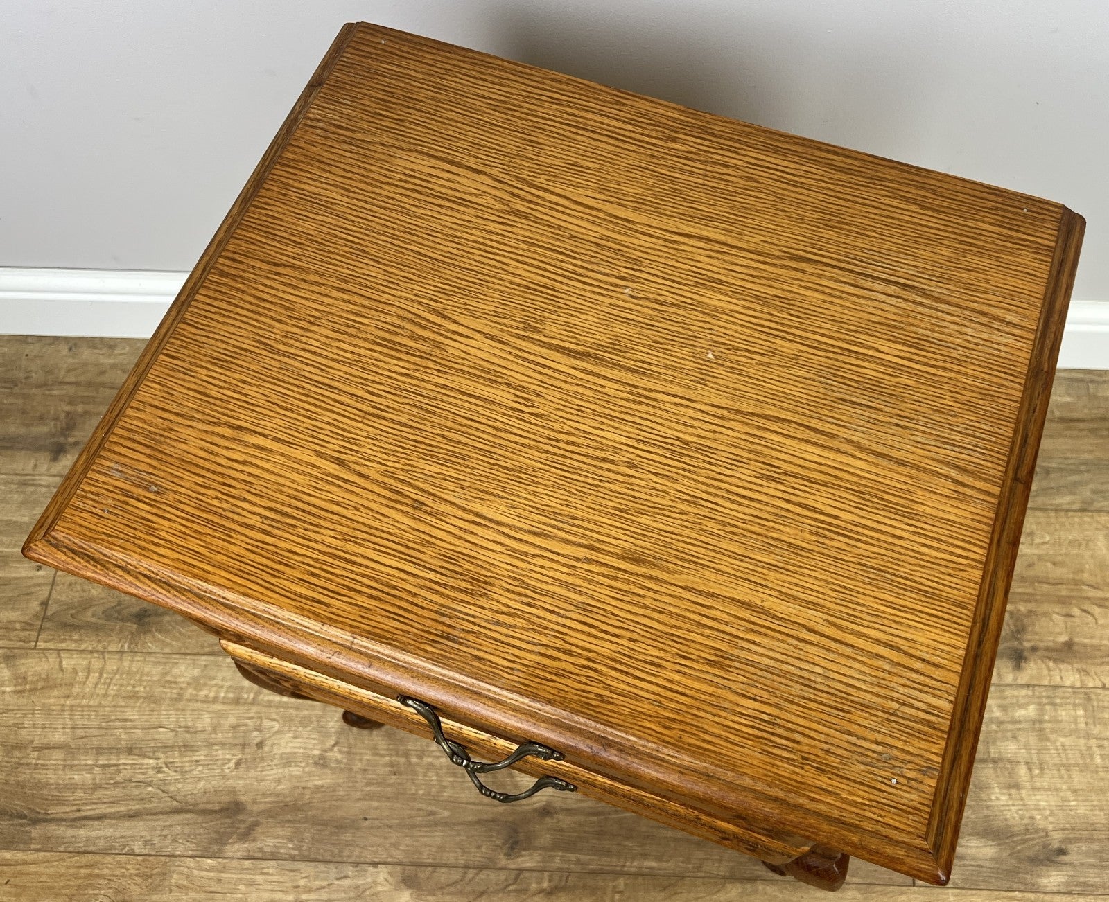 Pair of Bedside Tables Vintage French Louis Oak Nightstands Cabinets LOT 635012