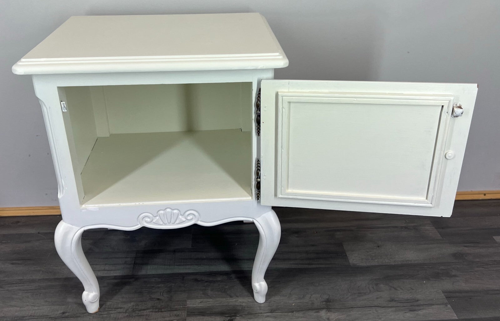 Pair of Bedside Tables Antique French Style Shabby Chic Carved Cabinets LOT 298610