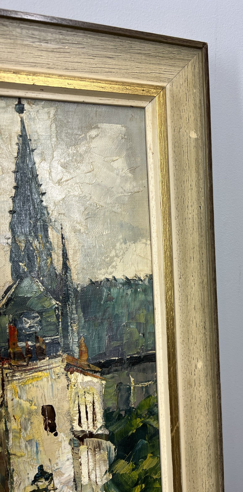 Vintage French Oil Painting City Scene Framed Artwork Signed LOT 46318