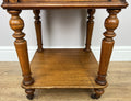 Bedside Table Antique French Style Marble Top Walnut Cabinet Nightstand LOT 62427