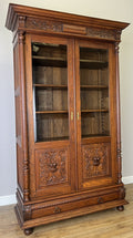 Bookcase Antique French Style Glazed Display Cabinet Oak Sideboard LOT 6462
