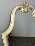 Vintage French Cream Wall Mirror Carved Ornate Shell Crest Frame LOT 43551