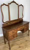 Vintage Dressing Table with Mirror French Oak Louis Vanity Table Makeup LOT 49762