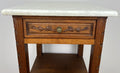 Bedside Table Antique French Style Marble Top Oak Cabinet Nightstand LOT 62405