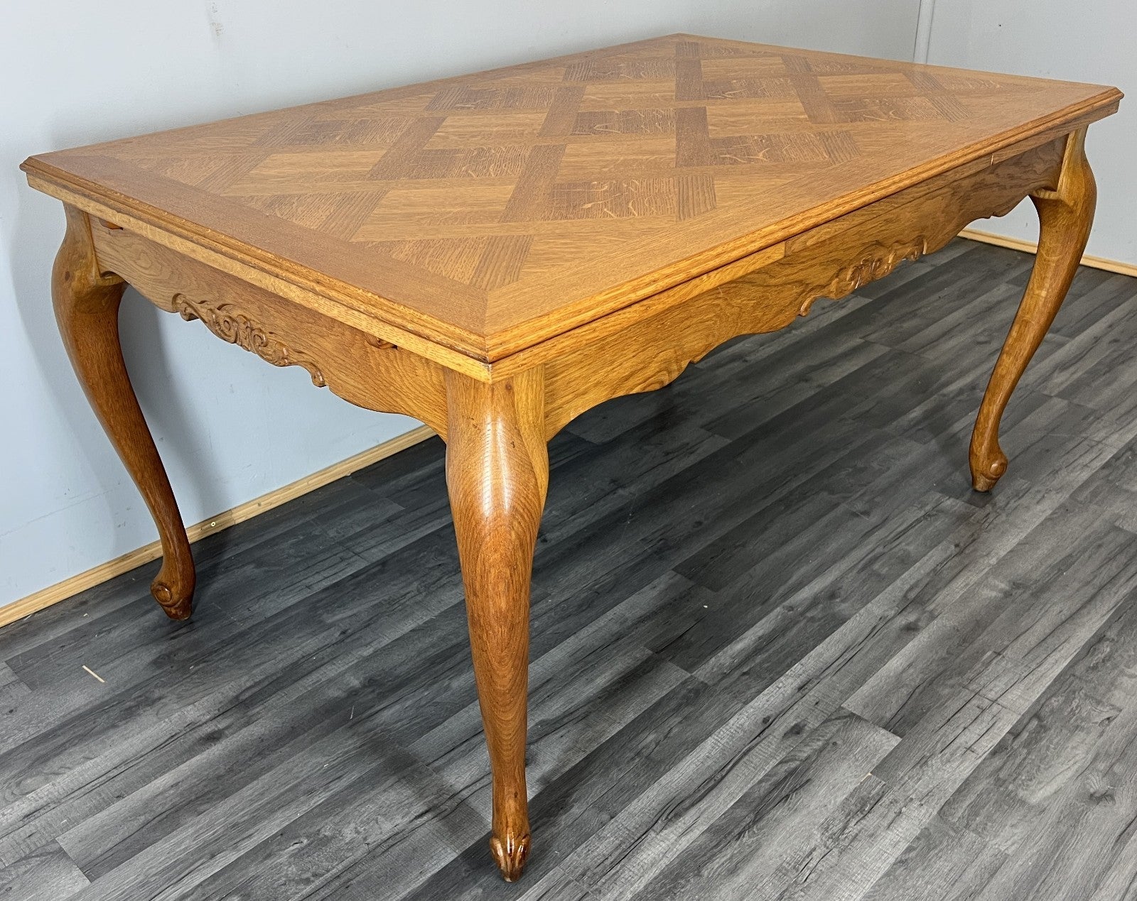 Dining Table Vintage French Louis XVI Carved Oak Extendable Table  LOT 45804