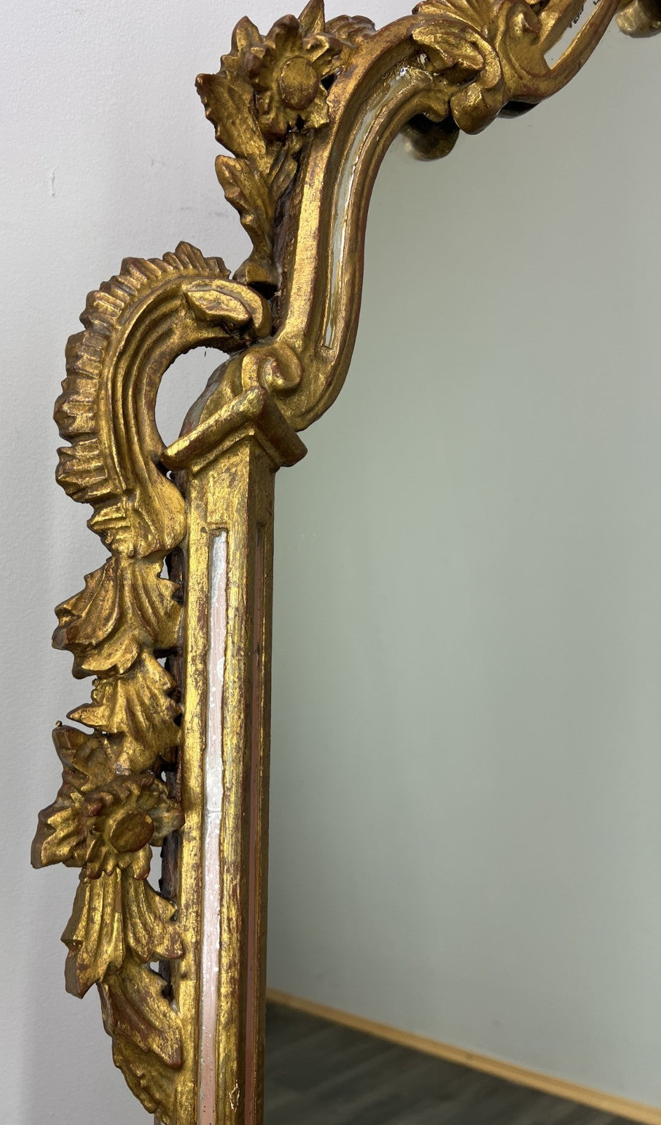 Vintage French Style Carved Wall Mirror Ornate Gilt Wooden Wall Frame LOT 47765