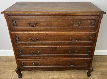 Chest of Drawers Vintage French Louis Oak 4 Drawers Carved Cabinet LOT 62690