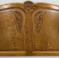 Bed Vintage French Louis XVI Double Bed Frame Oak Carved Headboard LOT 46197