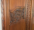 Wardrobe Antique French Style Walnut Two Door Carved Armoire LOT 6499