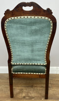 Armchair Antique French Style Walnut Upholstered Seat Carved Chair LOT 628611