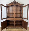 Bookcase Antique French Louis XVI Oak Display Cabinet Carved Sideboard LOT 614912