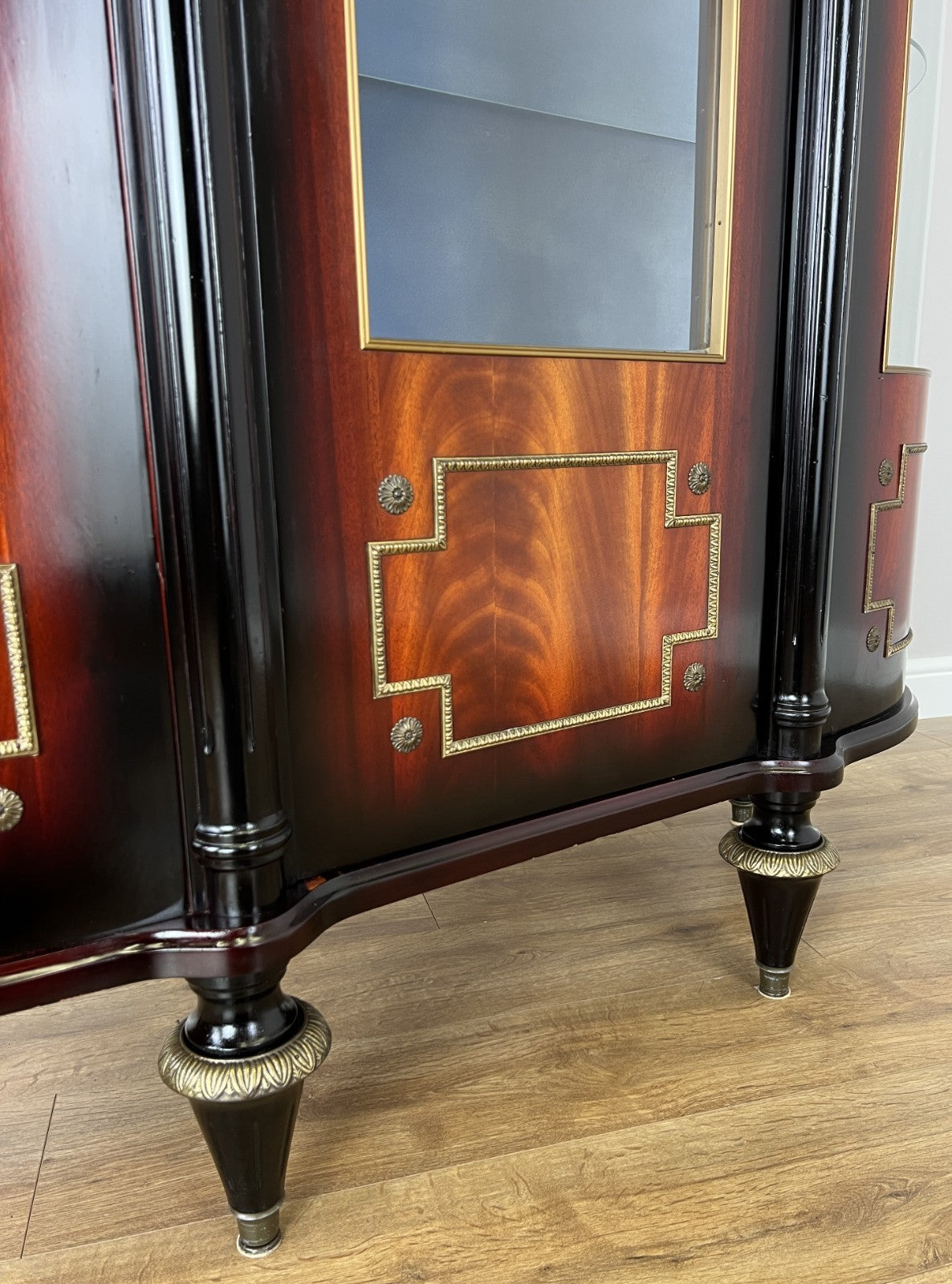 Cabinet Vintage French Style Empire Display Cabinet Marble Top Glass LOT 49779