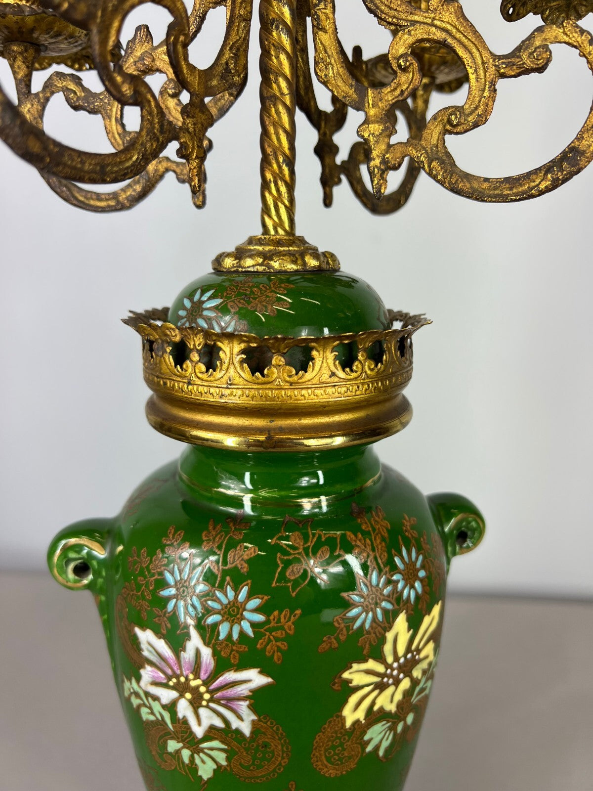Mantel Clock Set Antique French Garniture Porcelain Bronze Candelabras LOT 362018