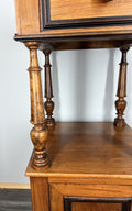 Bedside Table Antique French Style Marble Top Walnut Cupboard Cabinet LOT 40436