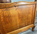 Bed Vintage French Louis XVI Oak Double Bed Frame Carved Headboard LOT 37886