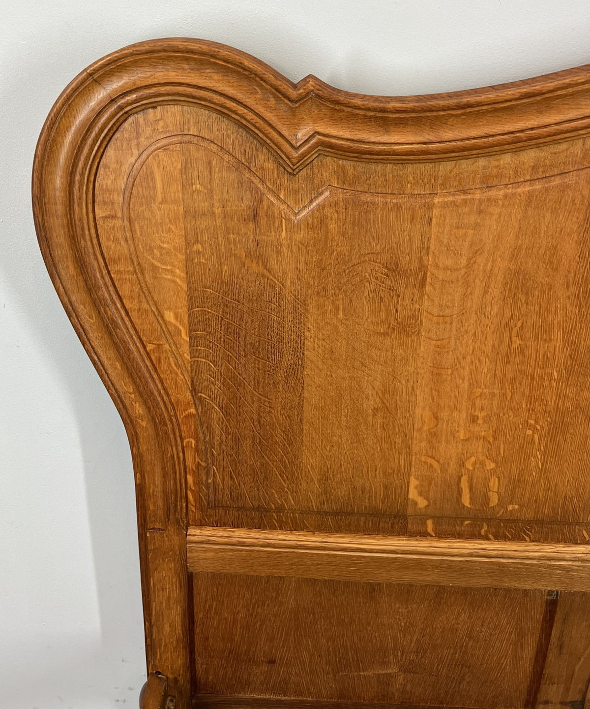 Bed Frame Vintage French Louis XVI Style Oak Double Carved Panel LOT 4086