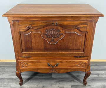Cabinet Vintage French Louis XVI Style Oak Carved Sideboard with Drawer LOT 45790