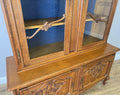 Bookcase Vintage French Louis Oak Glazed Display Cabinet Sideboard LOT 6546