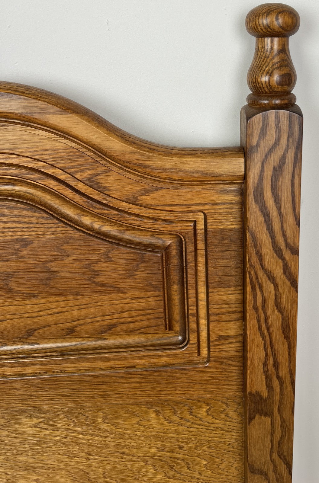Headboard Vintage French Style Oak Double Bed Carved Headboard LOT 61846