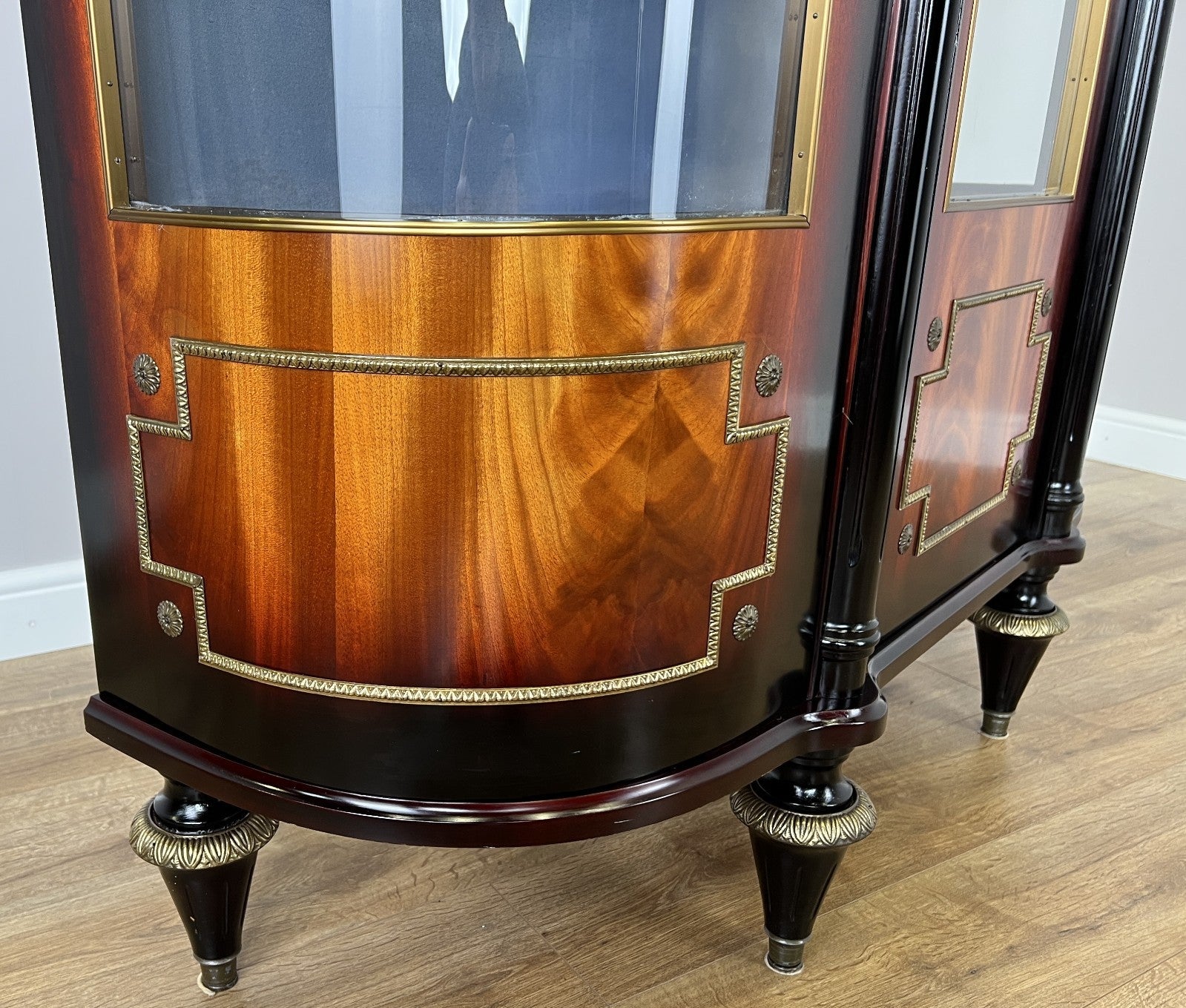 Cabinet Vintage French Style Empire Display Cabinet Marble Top Glass LOT 49776