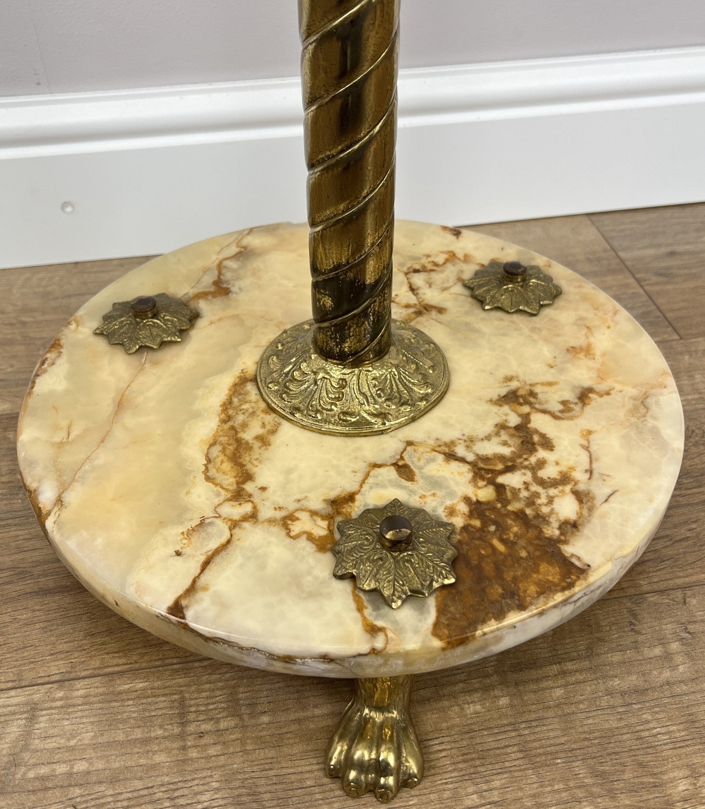 Standing Coat Hanger Vintage French Brass and Onyx 9 Hooks Coat Rack LOT 607510