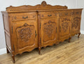 Sideboard Vintage French Louis Style Oak 4 Door Cupboard Carved Cabinet LOT 63631