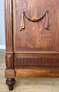 Bed Antique French Style Oak Double Bed Frame Carved Headboard LOT 60946